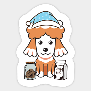 Funny poodle is having a midnight snack Sticker